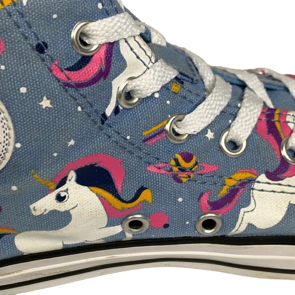 All Star Unicorn Converse Powder Blue High Top Girls Sneakers Size 3